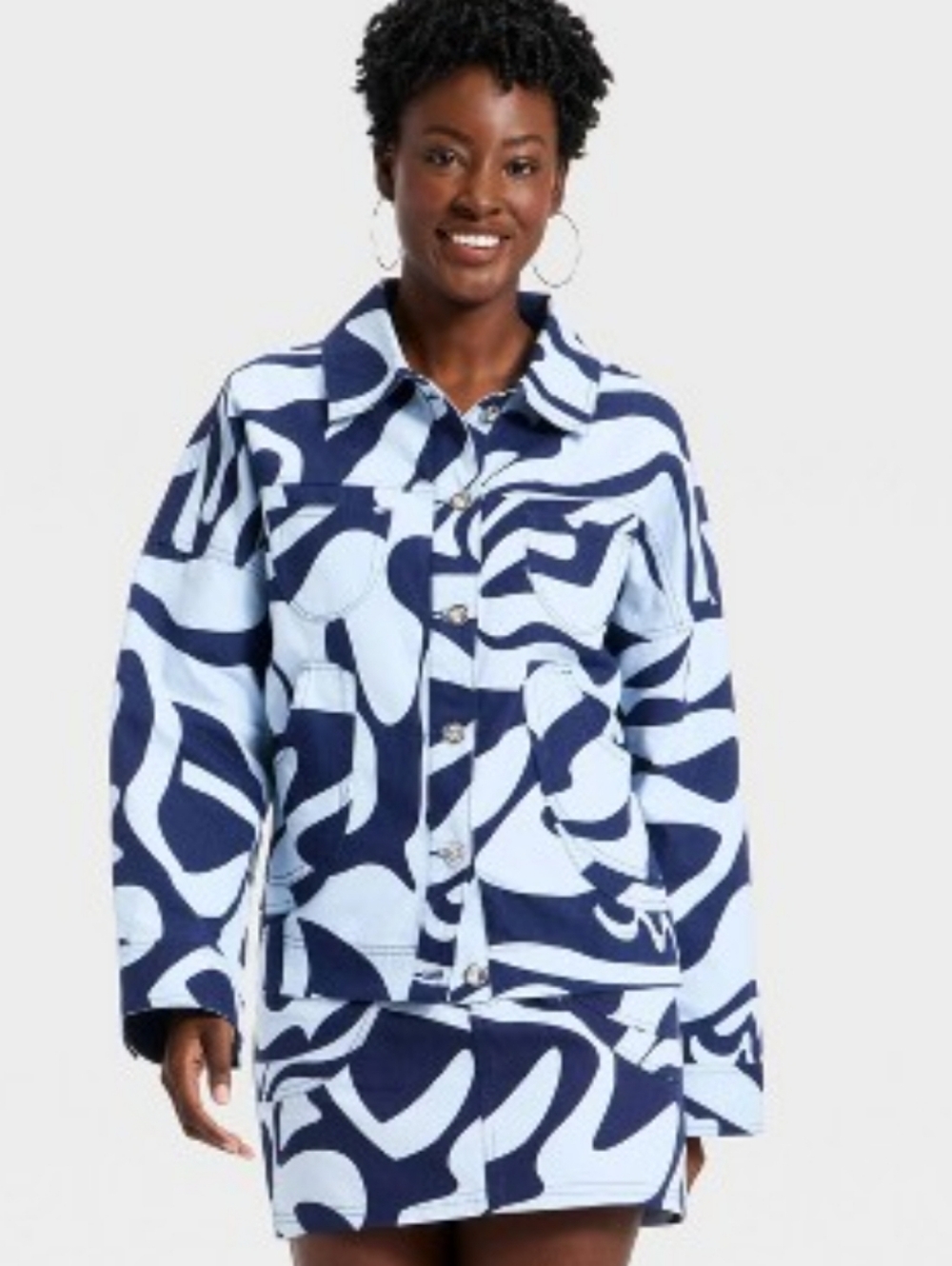 Women's Multi Blue Lightweight Jean  Jacket XL Target Black History Month